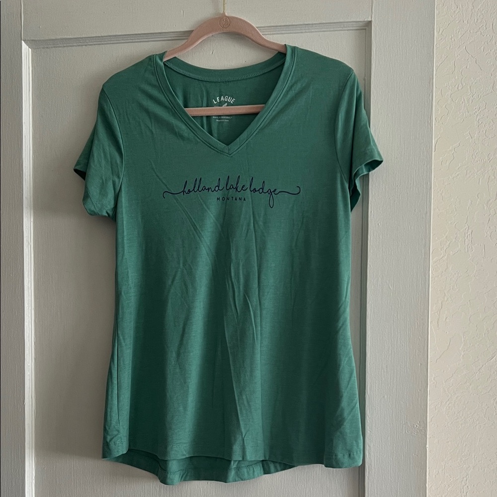 League Green V-Neck Women's Tee